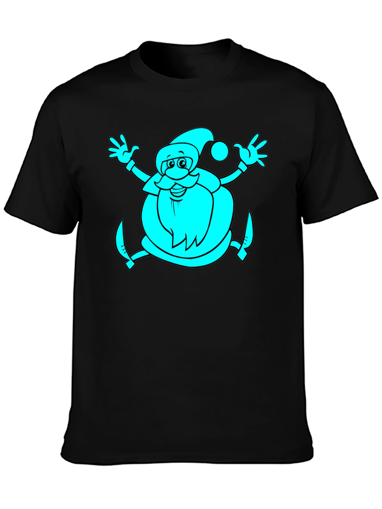 Santa Graphic Black T-Shirt