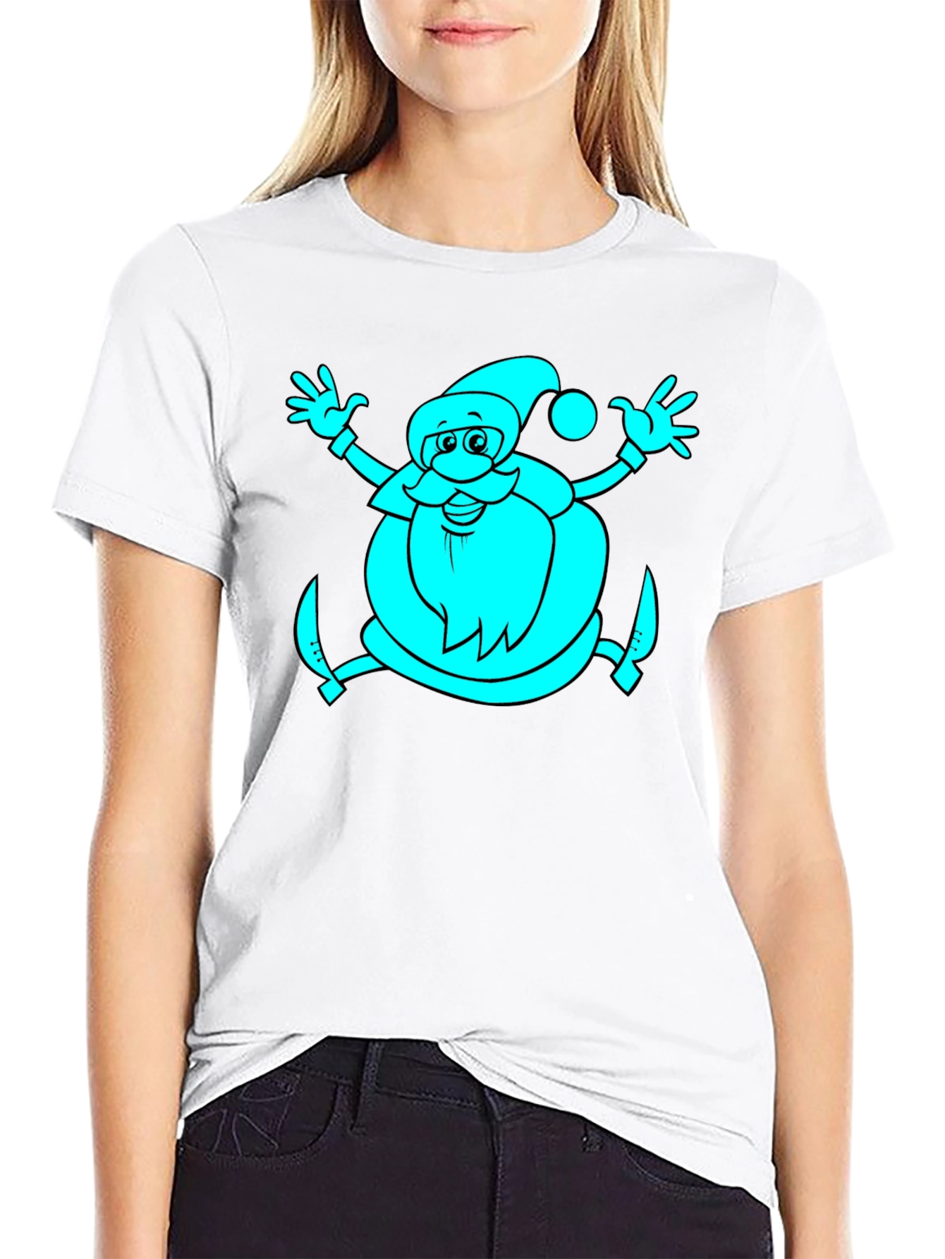 Santa Graphic Black T-Shirt