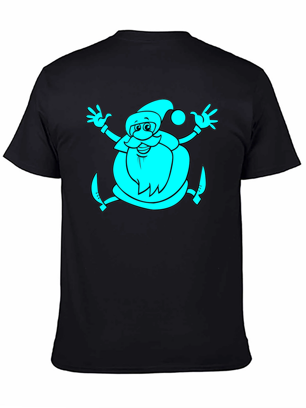 Santa Graphic Black T-Shirt
