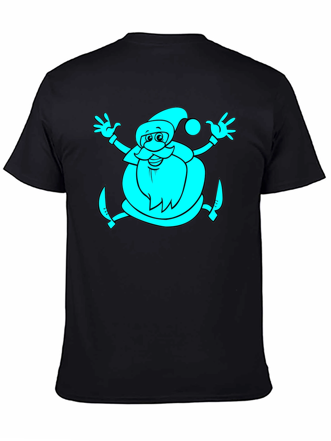 Santa Graphic Black T-Shirt