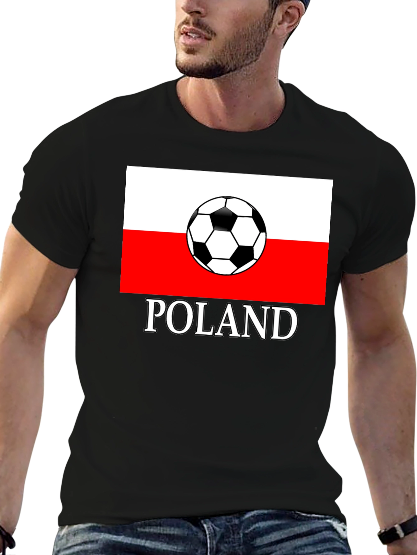 Poland Soccer Flag Graphic T-Shirt