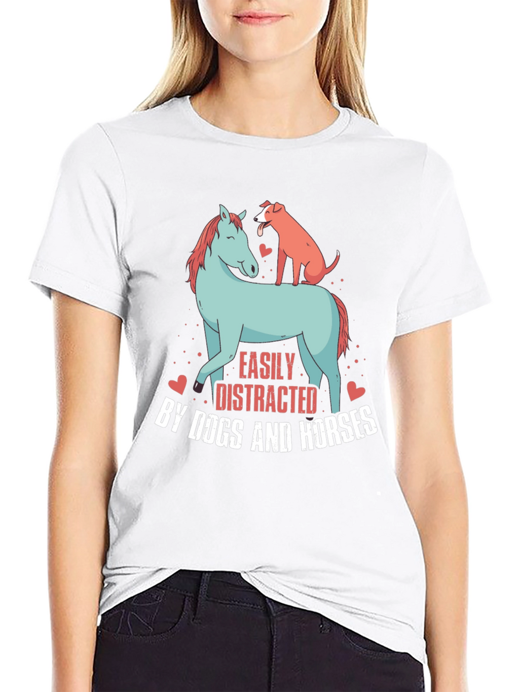 Easily Distracted By Dogs & Horses Graphic Tee