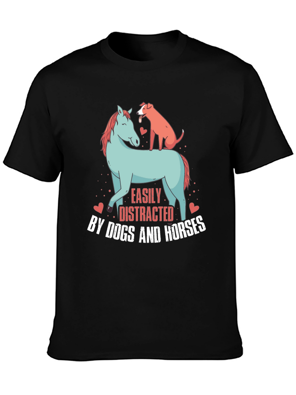 Easily Distracted By Dogs & Horses Graphic Tee