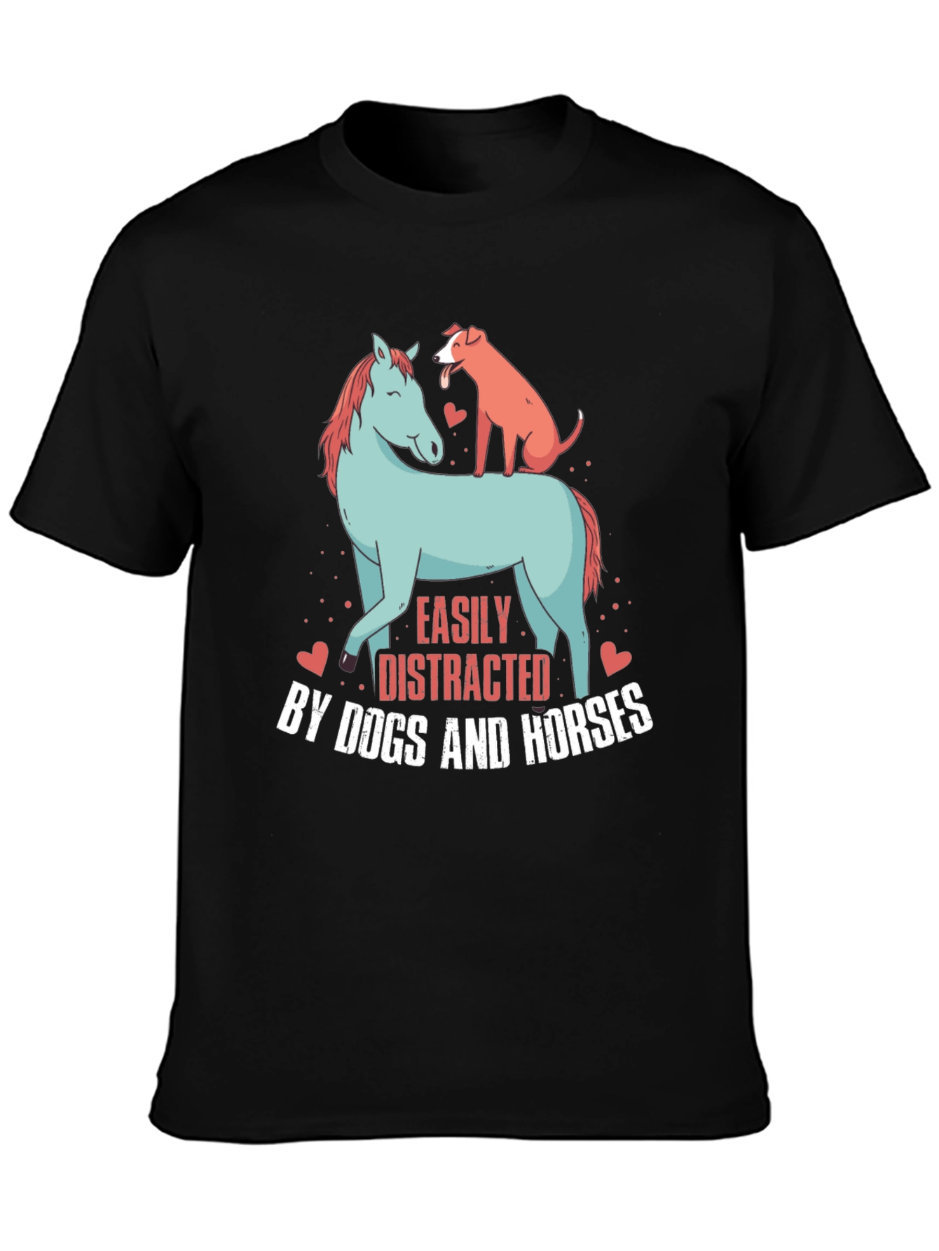 Easily Distracted By Dogs & Horses Graphic Tee