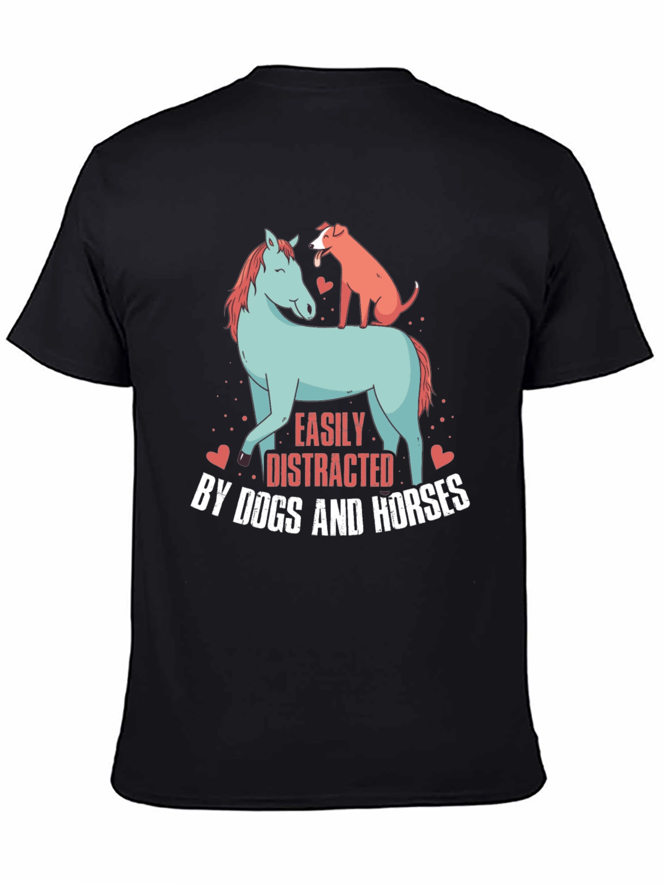 Easily Distracted By Dogs & Horses Graphic Tee