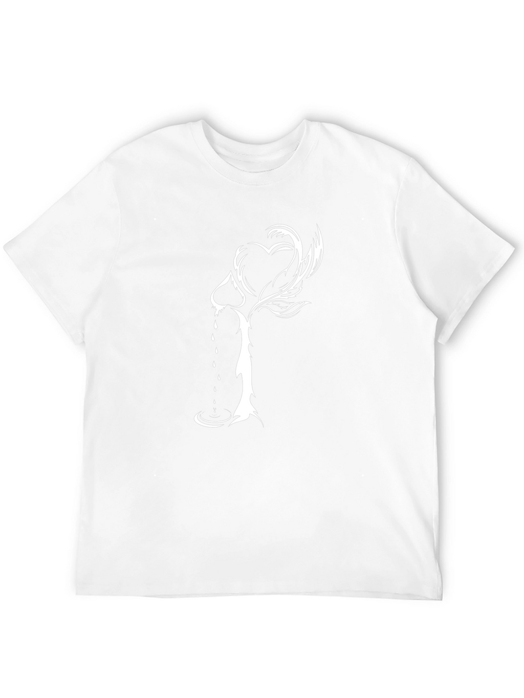 Heart Dagger Graphic Tee - Stylish Black Cotton T-Shirt