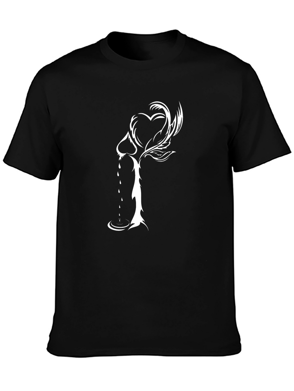 Heart Dagger Graphic Tee - Stylish Black Cotton T-Shirt