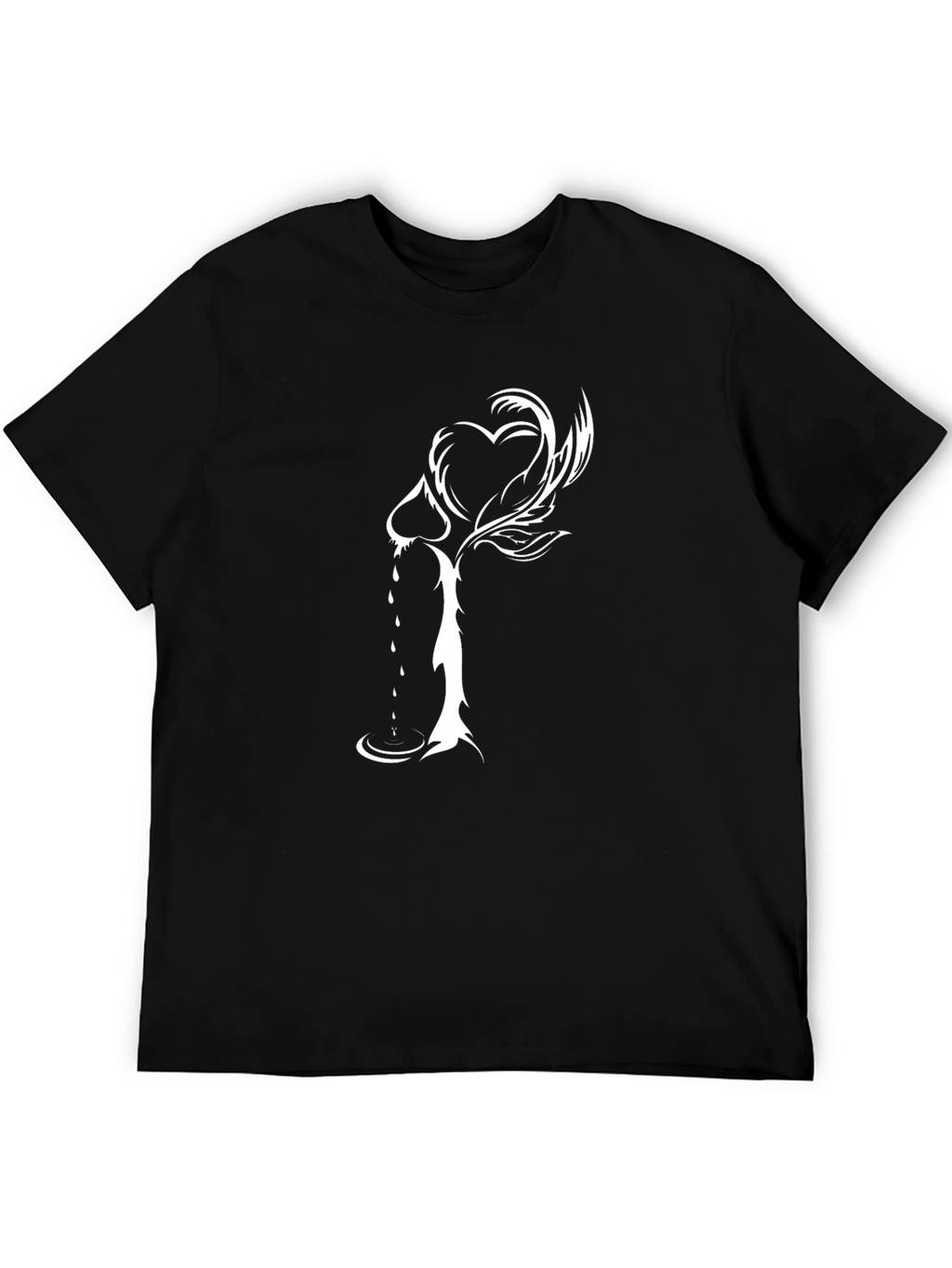 Heart Dagger Graphic Tee - Stylish Black Cotton T-Shirt