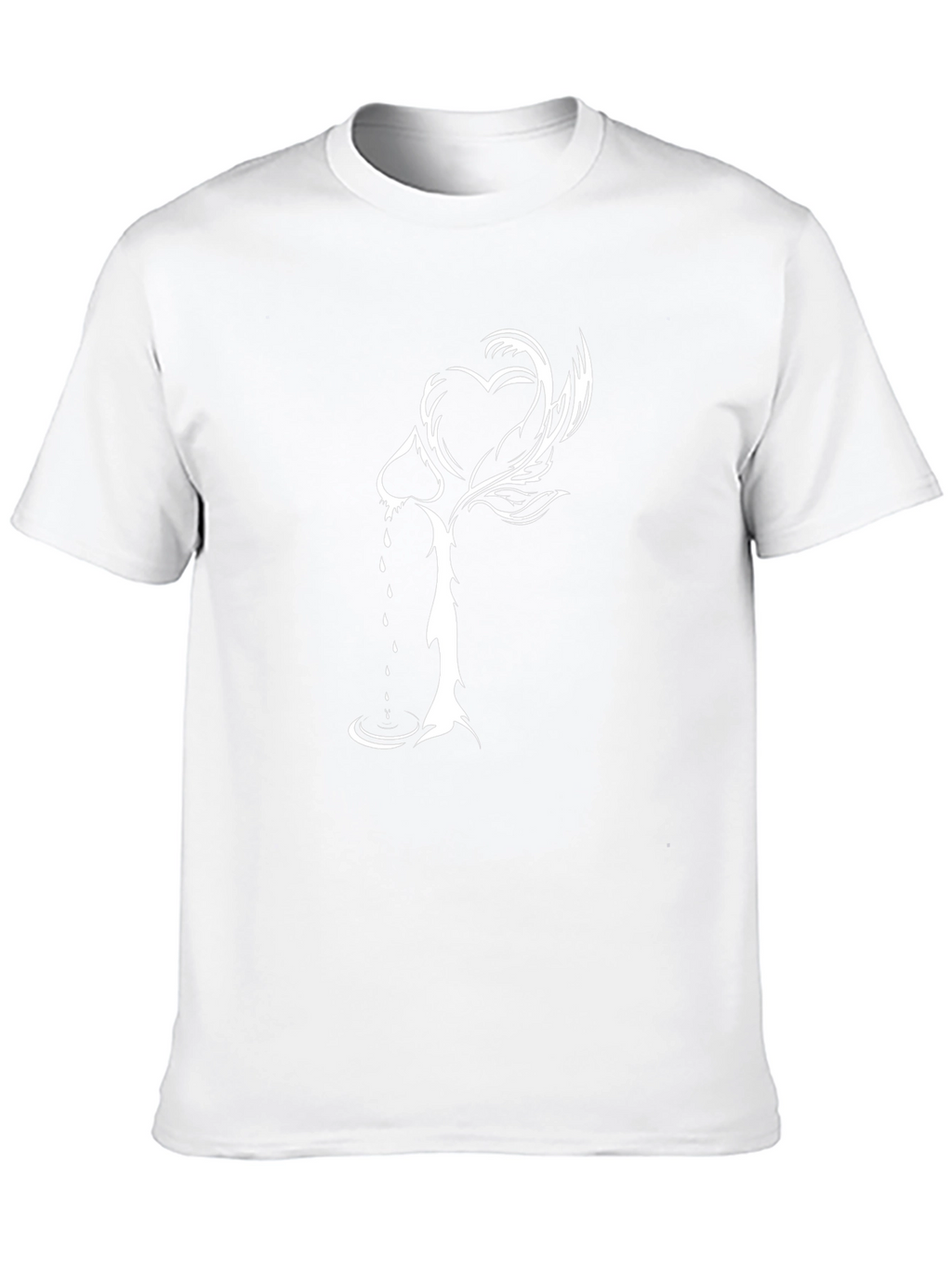 Heart Dagger Graphic Tee - Stylish Black Cotton T-Shirt