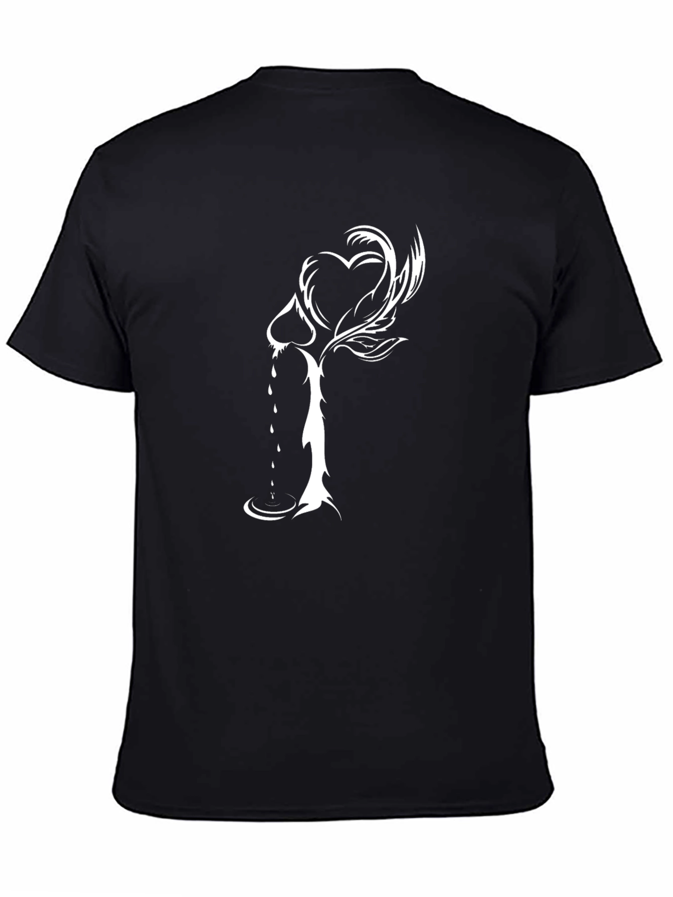 Heart Dagger Graphic Tee - Stylish Black Cotton T-Shirt
