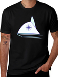 Nautical Compass Sailboat Graphic Tee