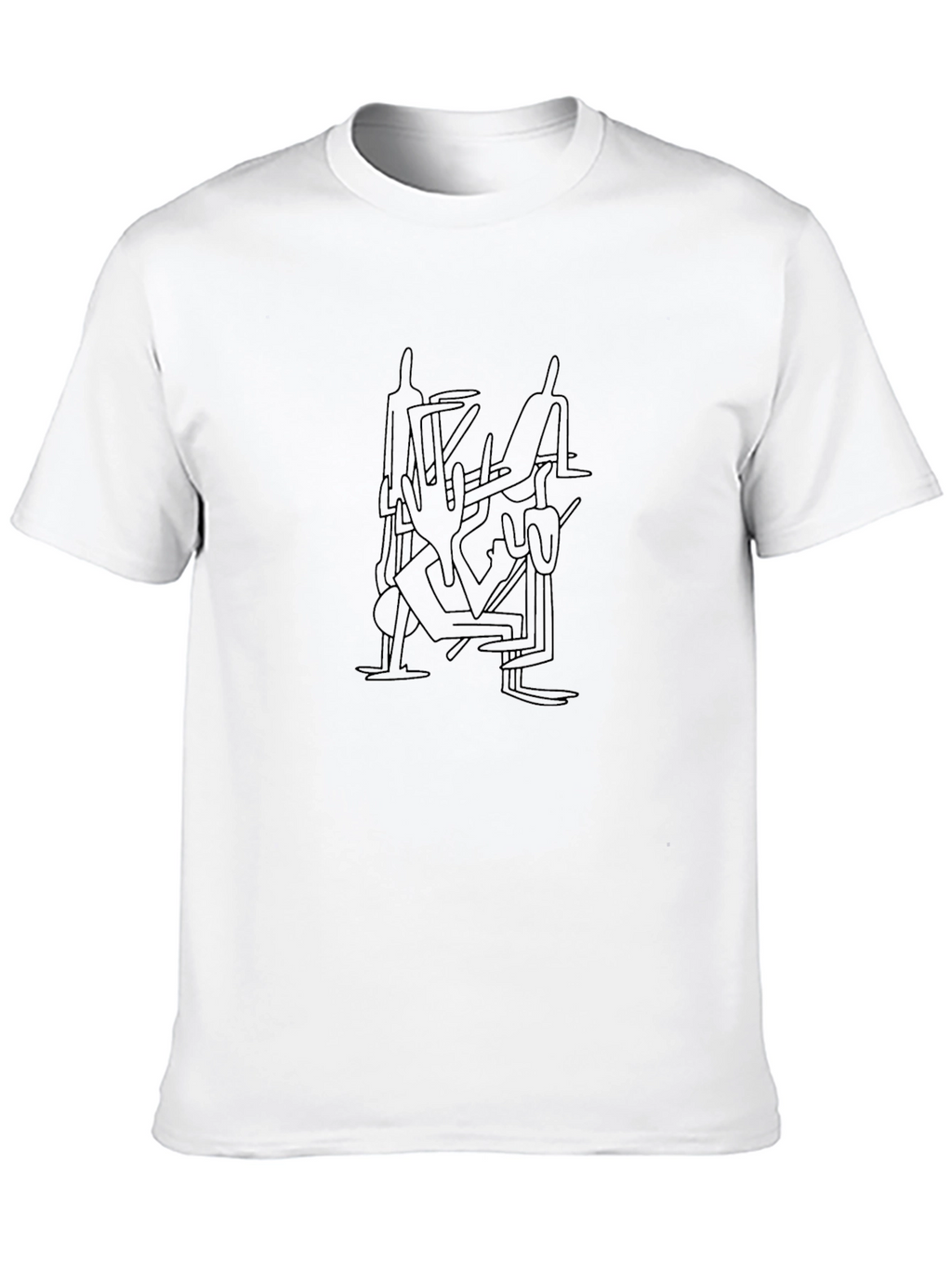 Abstract Line Art Graphic Tee - Black Unisex Shirt