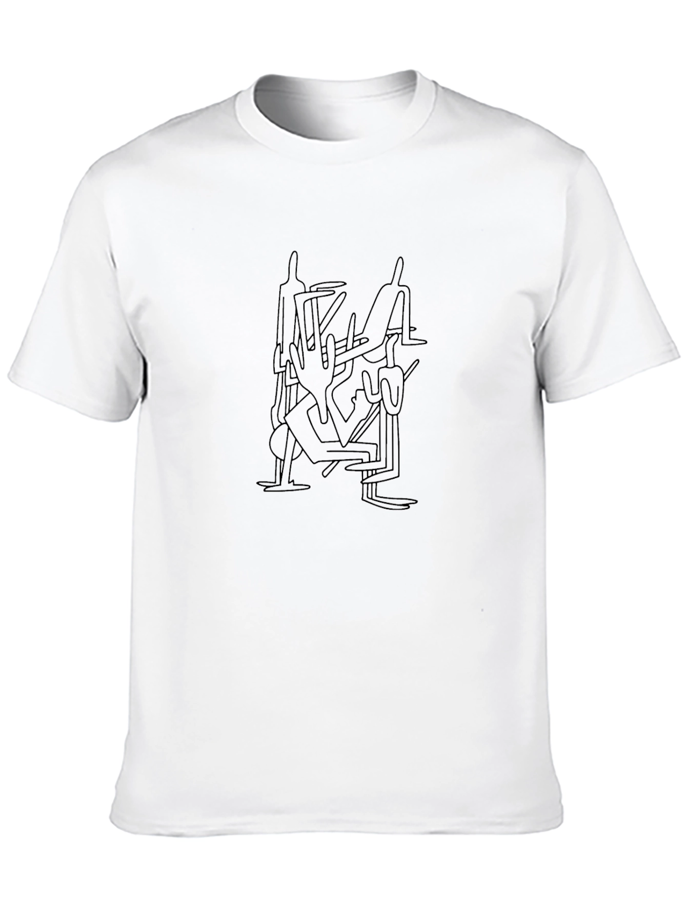 Abstract Line Art Graphic Tee - Black Unisex Shirt