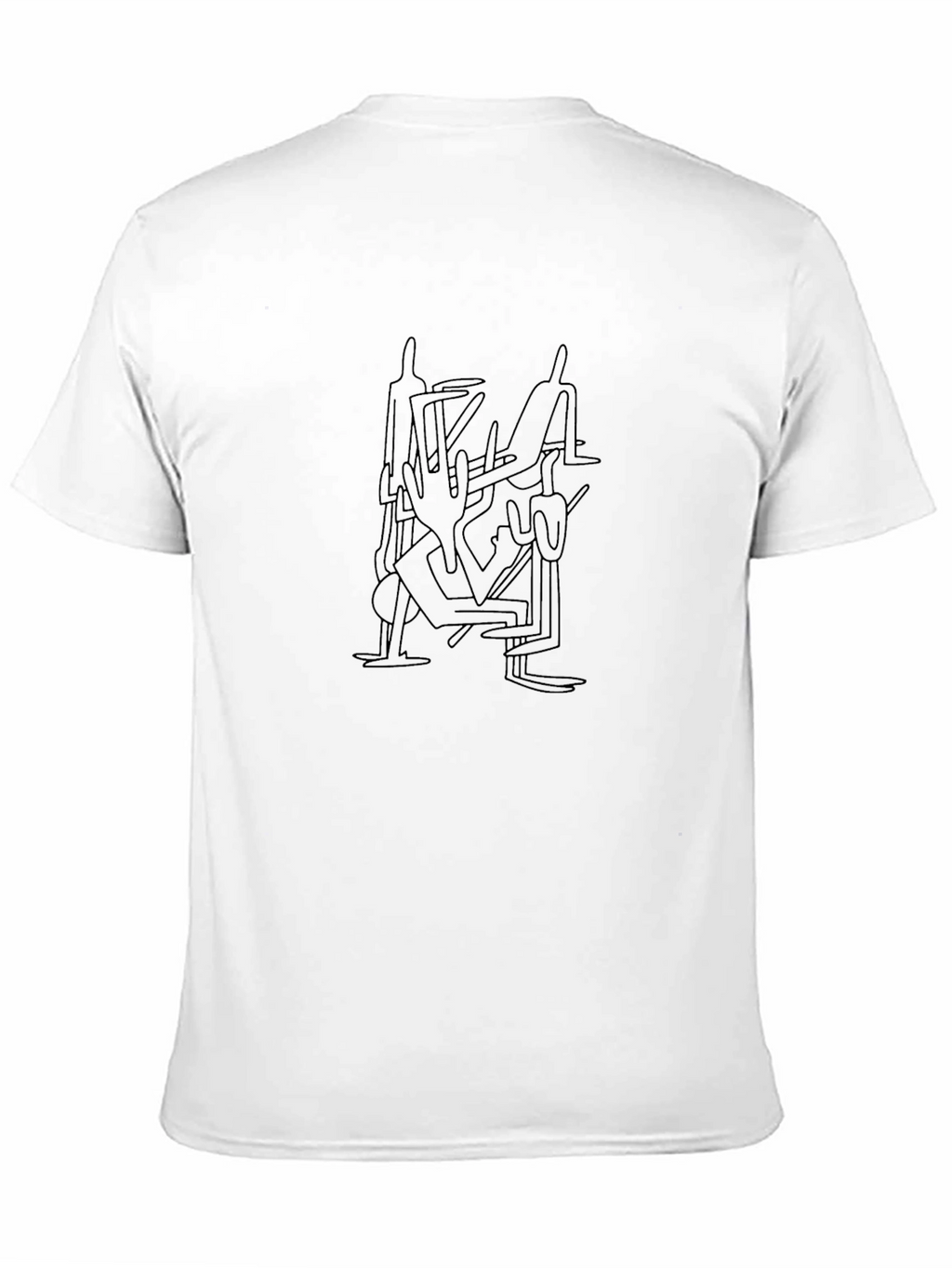 Abstract Line Art Graphic Tee - Black Unisex Shirt