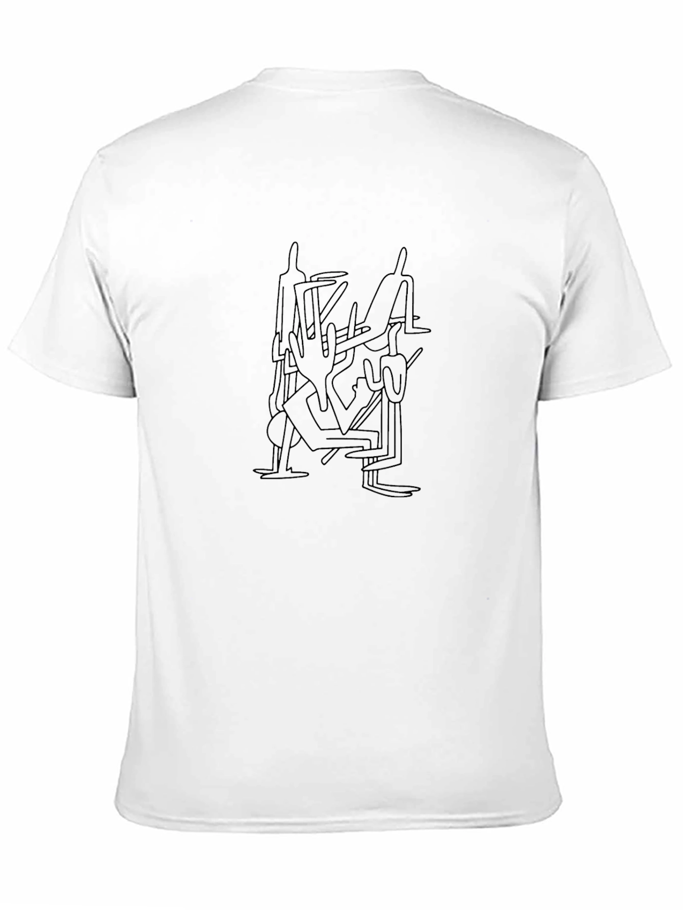 Abstract Line Art Graphic Tee - Black Unisex Shirt