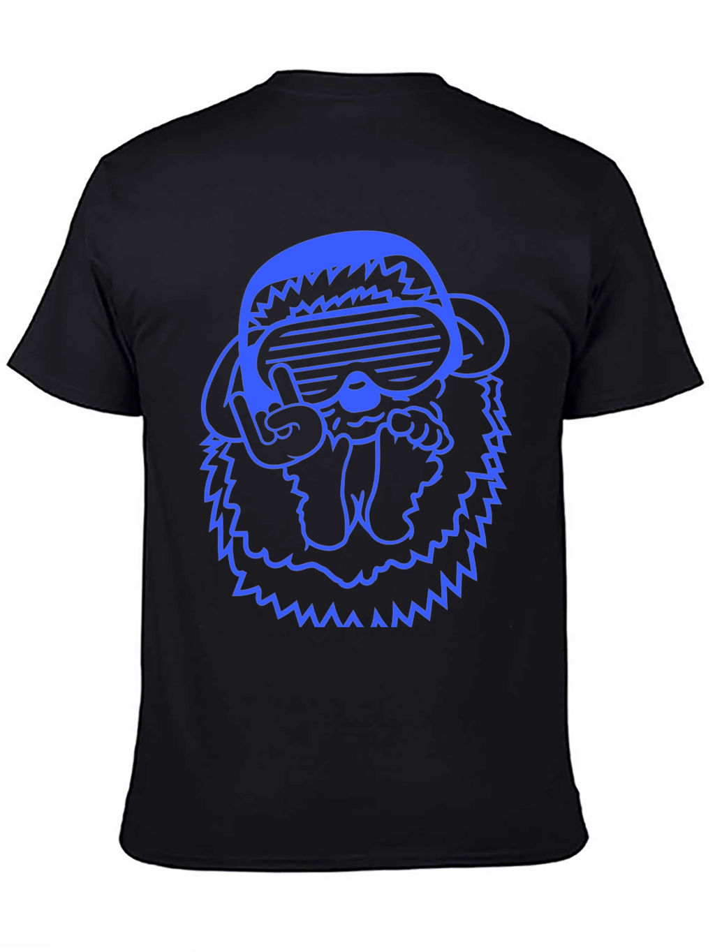 Cool Blue Monkey Graphic Tee - Black