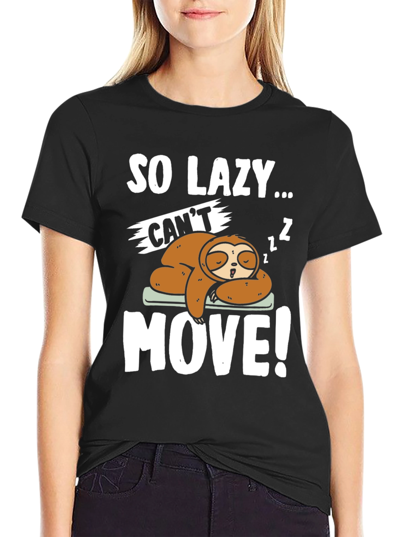 So Lazy Sloth Graphic Tee - Funny Sleep T-Shirt