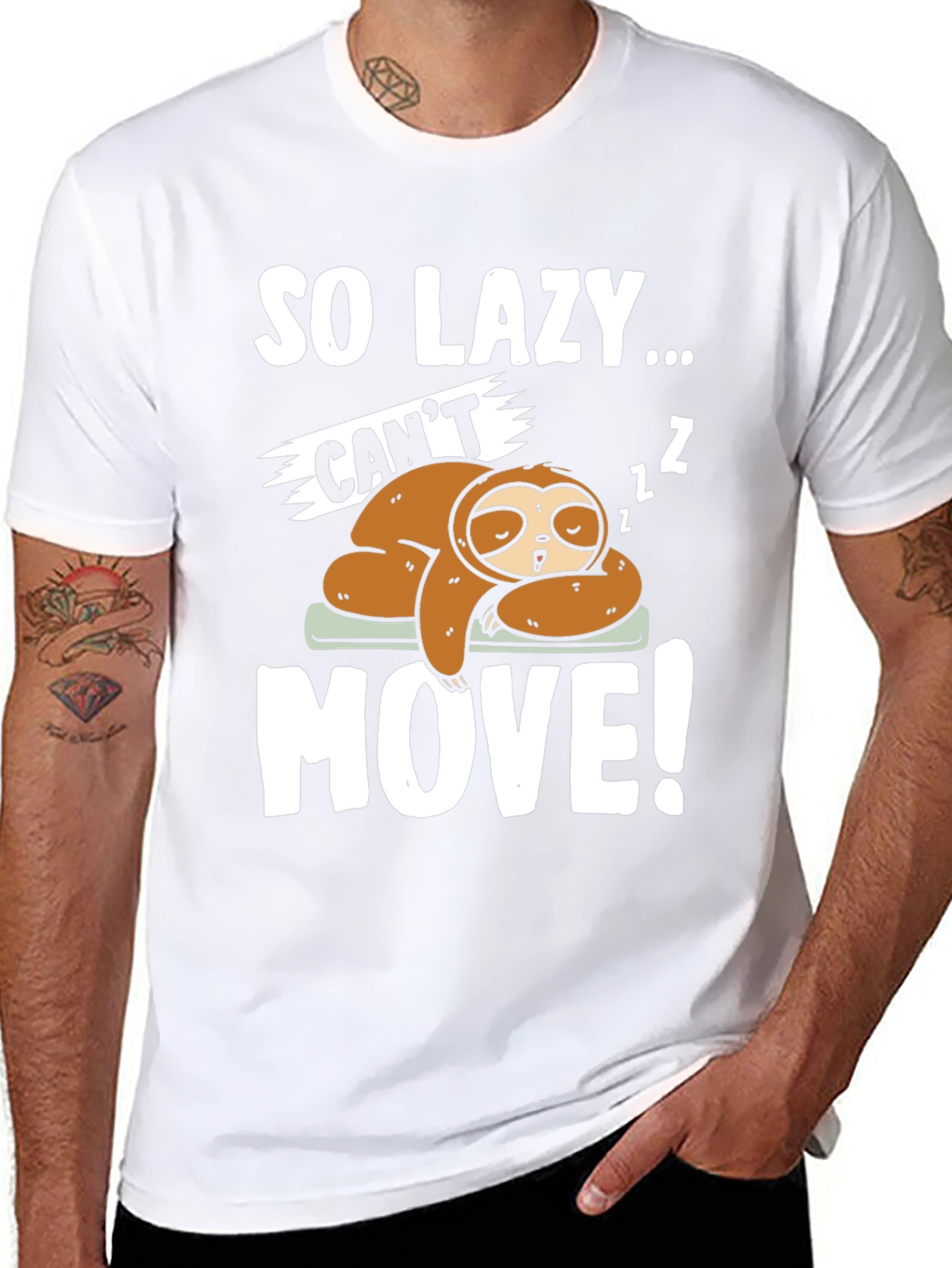 So Lazy Sloth Graphic Tee - Funny Sleep T-Shirt