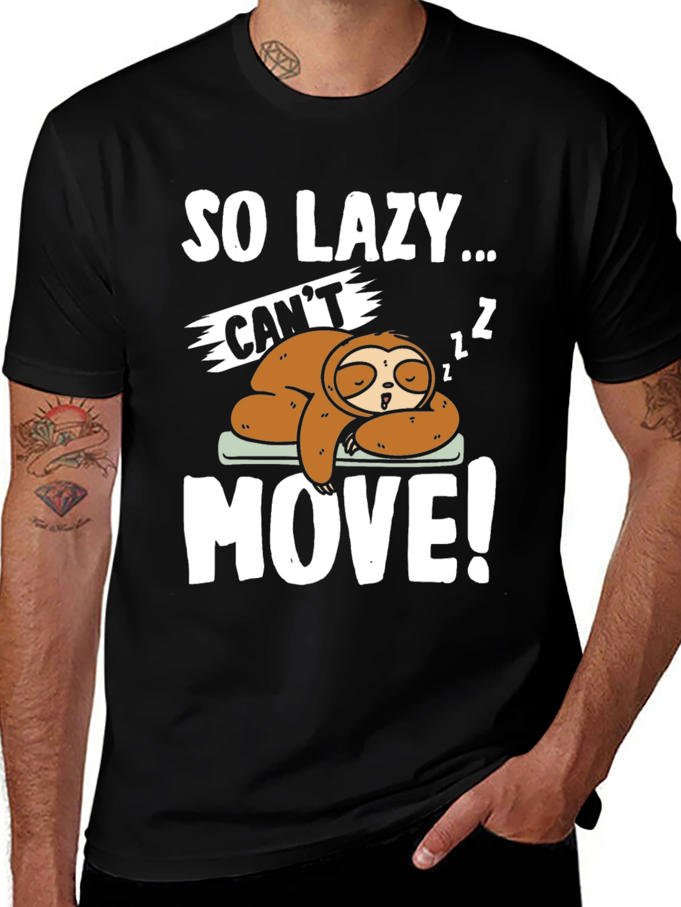 So Lazy Sloth Graphic Tee - Funny Sleep T-Shirt