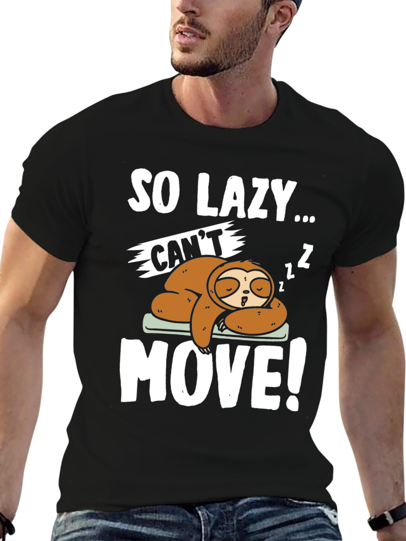 So Lazy Sloth Graphic Tee - Funny Sleep T-Shirt