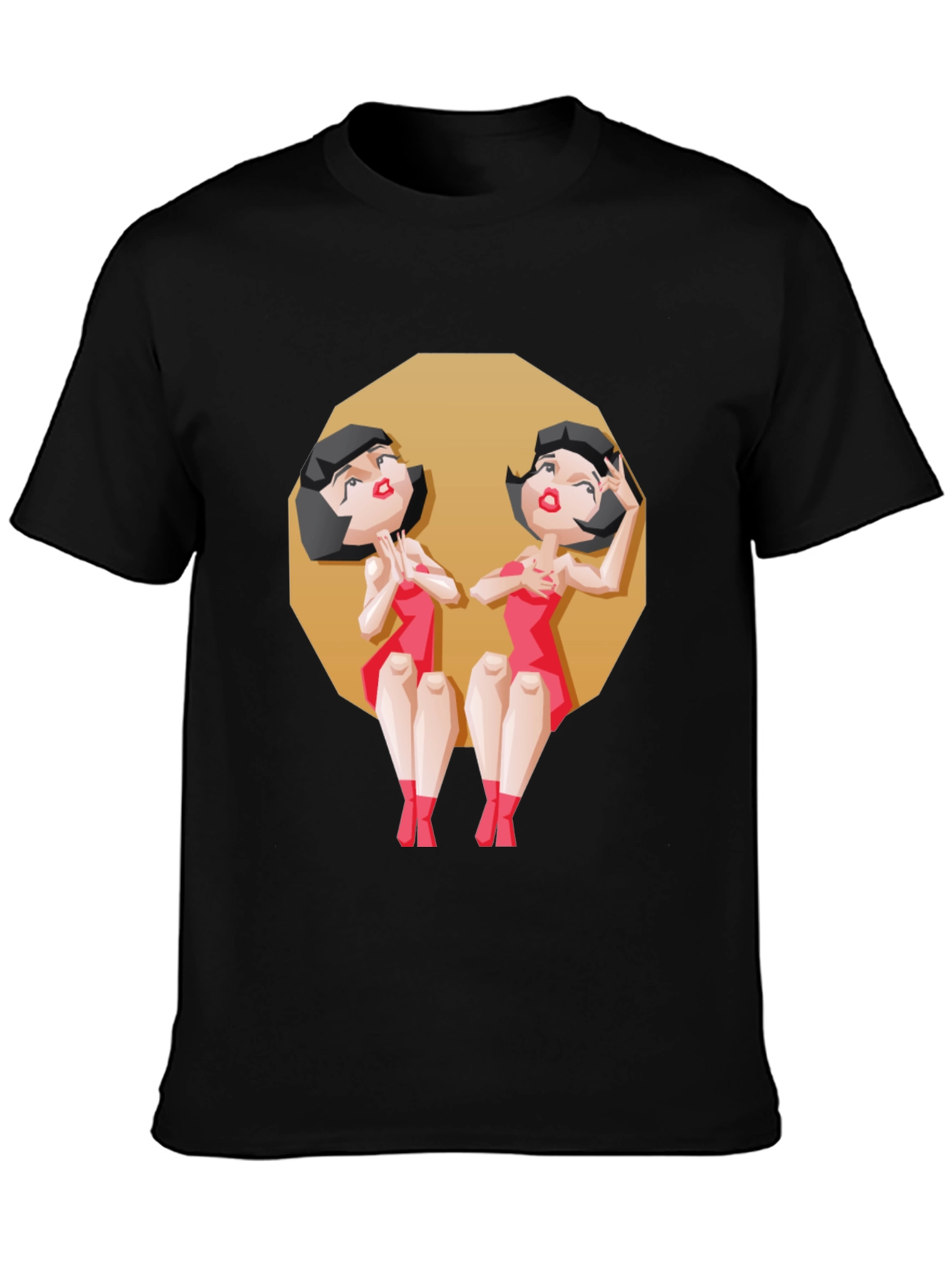 Gemini Twin Cartoon Graphic Tee - Zodiac Style