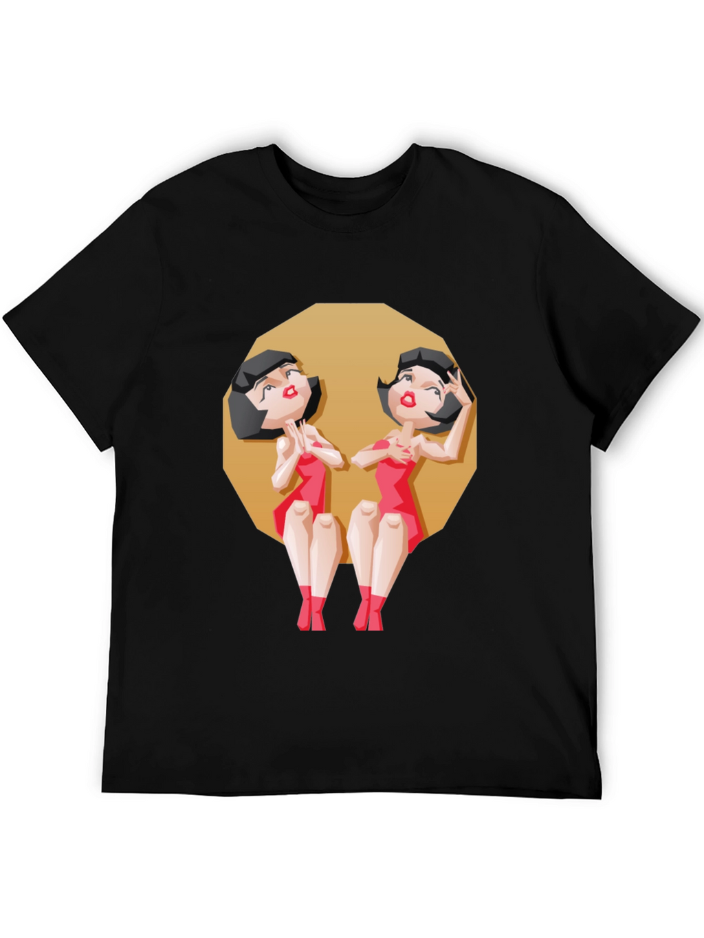 Gemini Twin Cartoon Graphic Tee - Zodiac Style