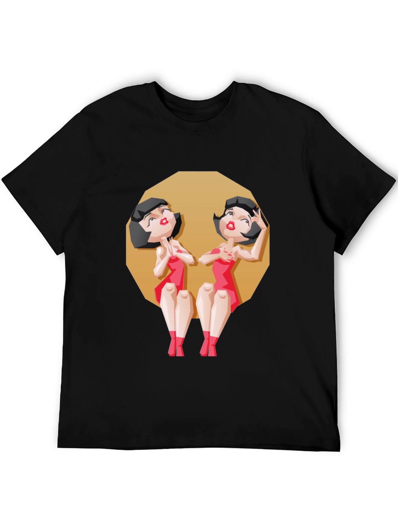 Gemini Twin Cartoon Graphic Tee - Zodiac Style