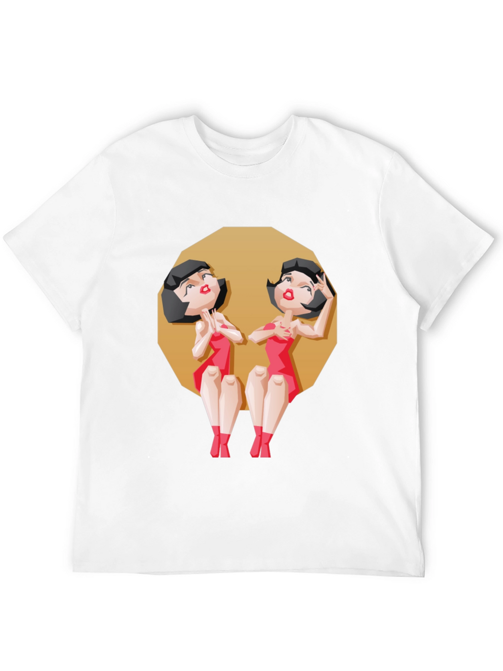 Gemini Twin Cartoon Graphic Tee - Zodiac Style