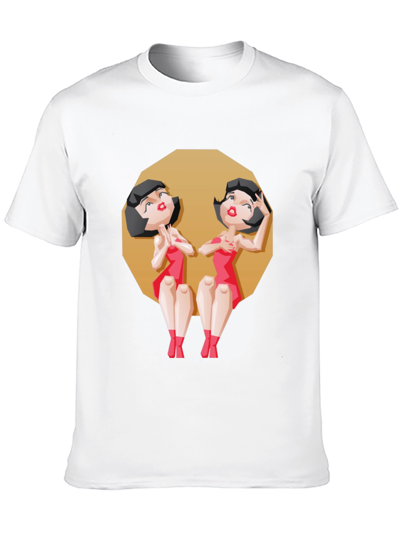 Gemini Twin Cartoon Graphic Tee - Zodiac Style