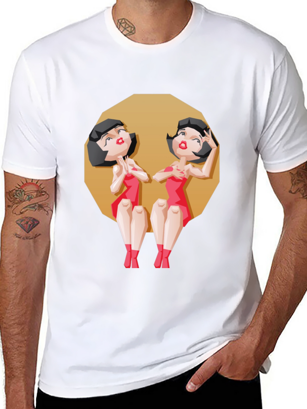 Gemini Twin Cartoon Graphic Tee - Zodiac Style