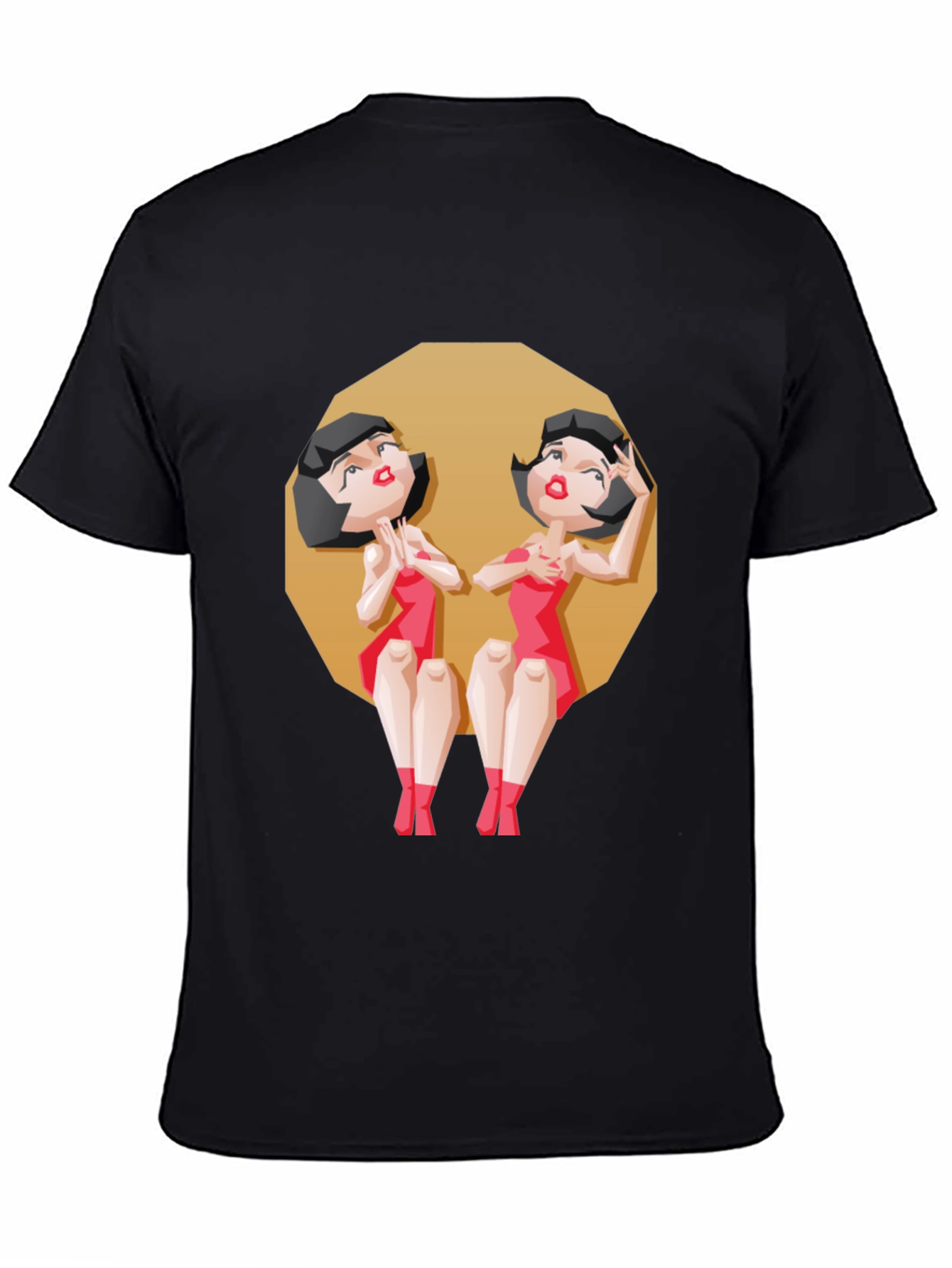 Gemini Twin Cartoon Graphic Tee - Zodiac Style