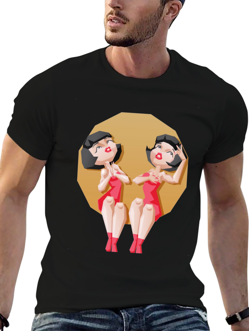 Gemini Twin Cartoon Graphic Tee - Zodiac Style