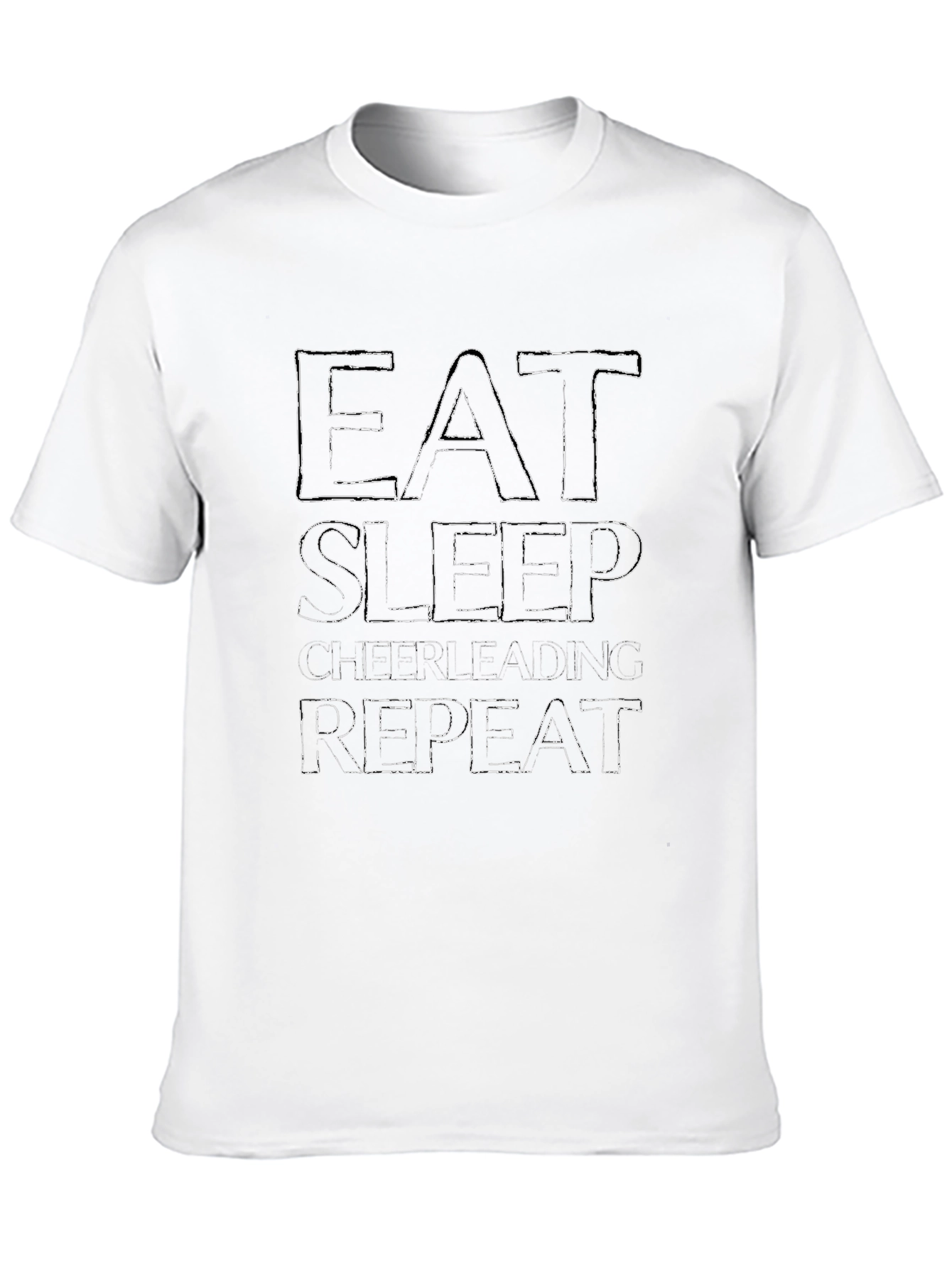 Eat Sleep Cheerleading Repeat Black T-Shirt