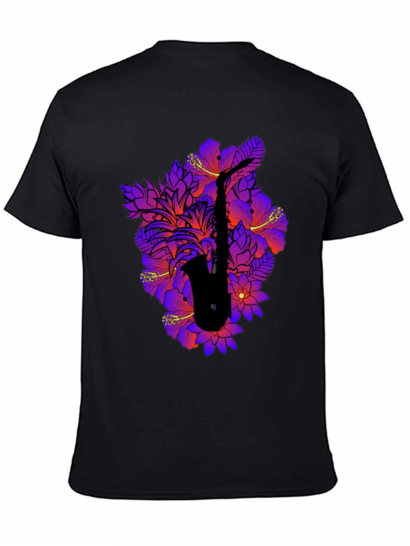 Floral Saxophone Graphic Tee - Stylish Music Shirt