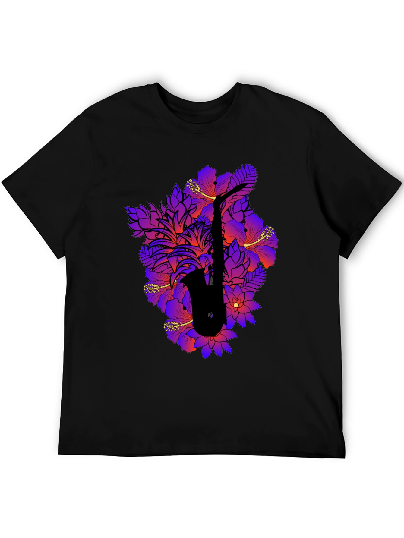Floral Saxophone Graphic Tee - Stylish Music Shirt