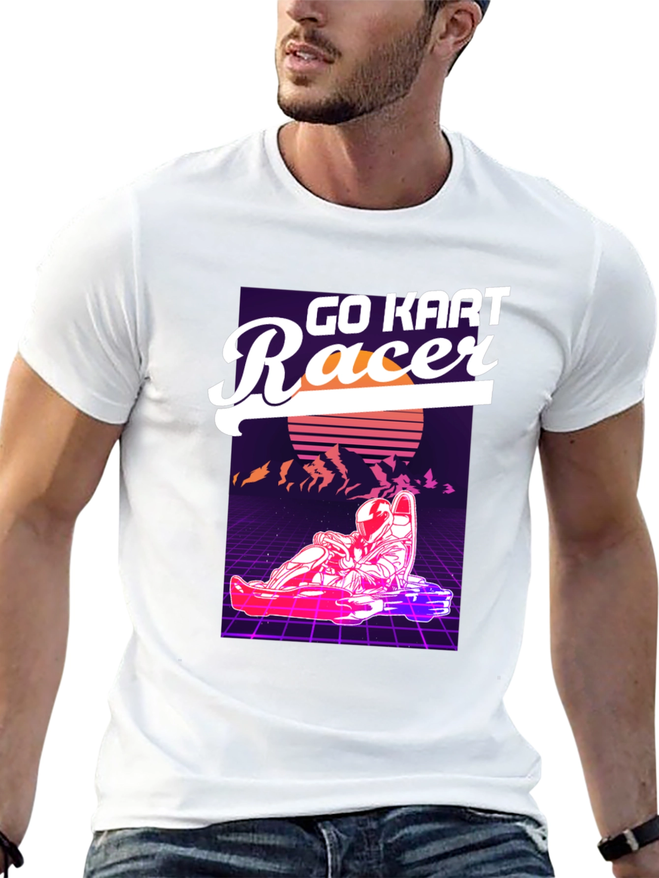 Go Kart Racer Graphic T-Shirt - Retro Design