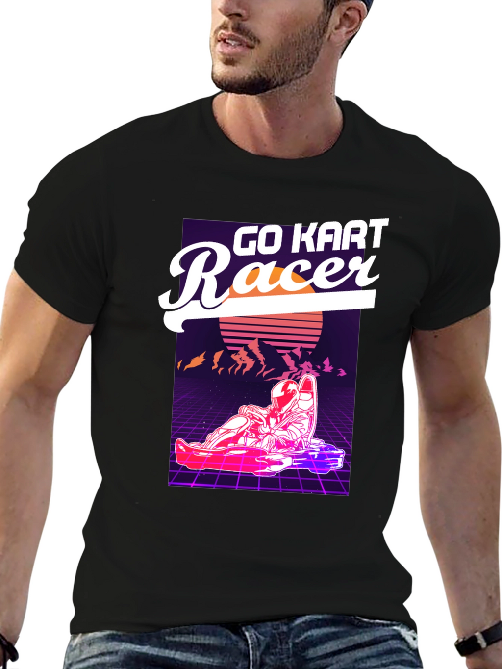 Go Kart Racer Graphic T-Shirt - Retro Design