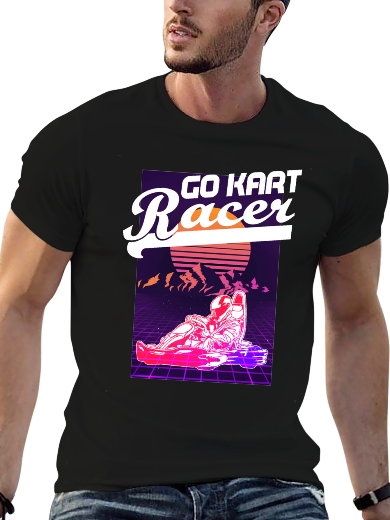 Go Kart Racer Graphic T-Shirt - Retro Design