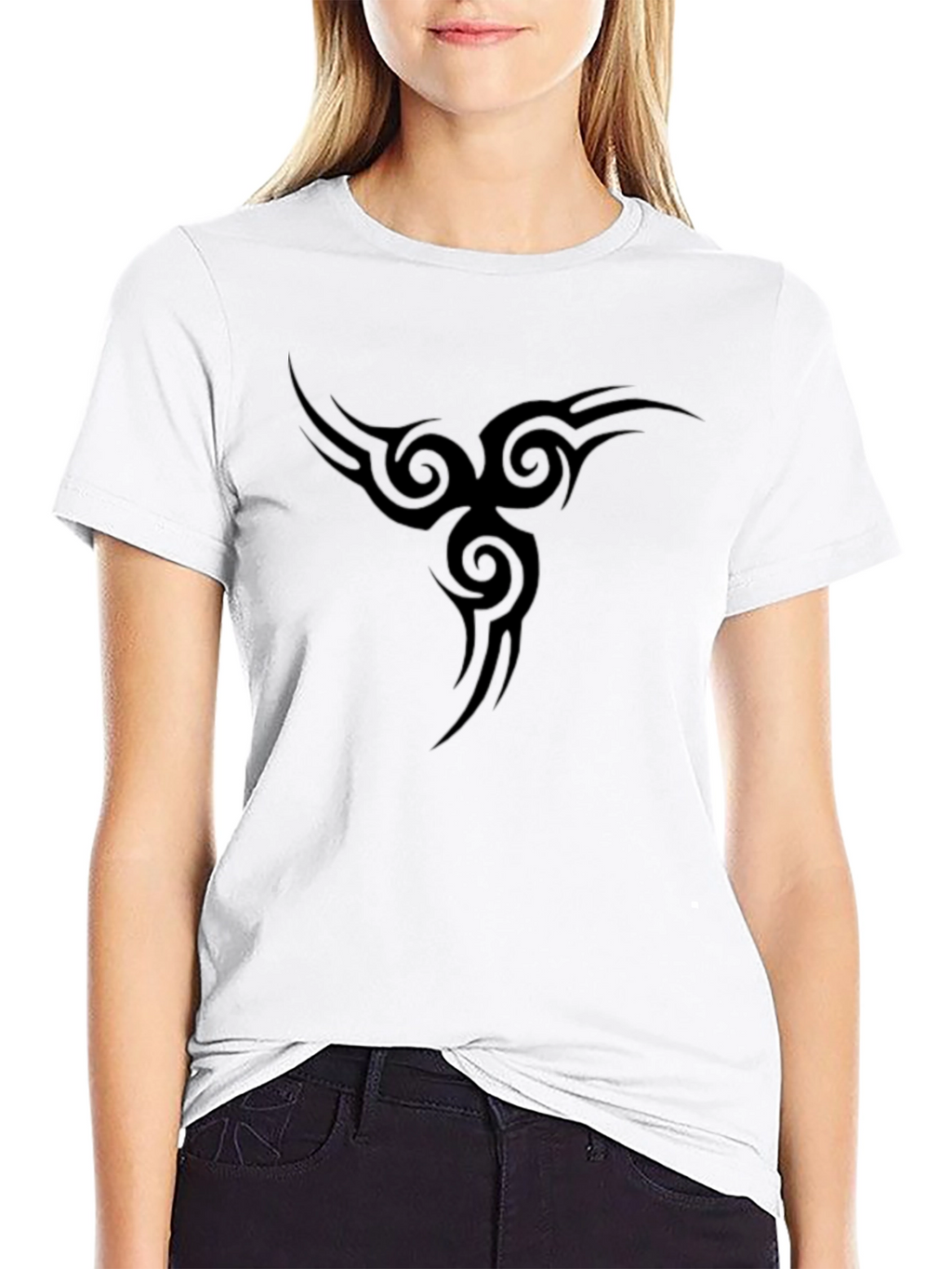Black T-Shirt with Tribal Design