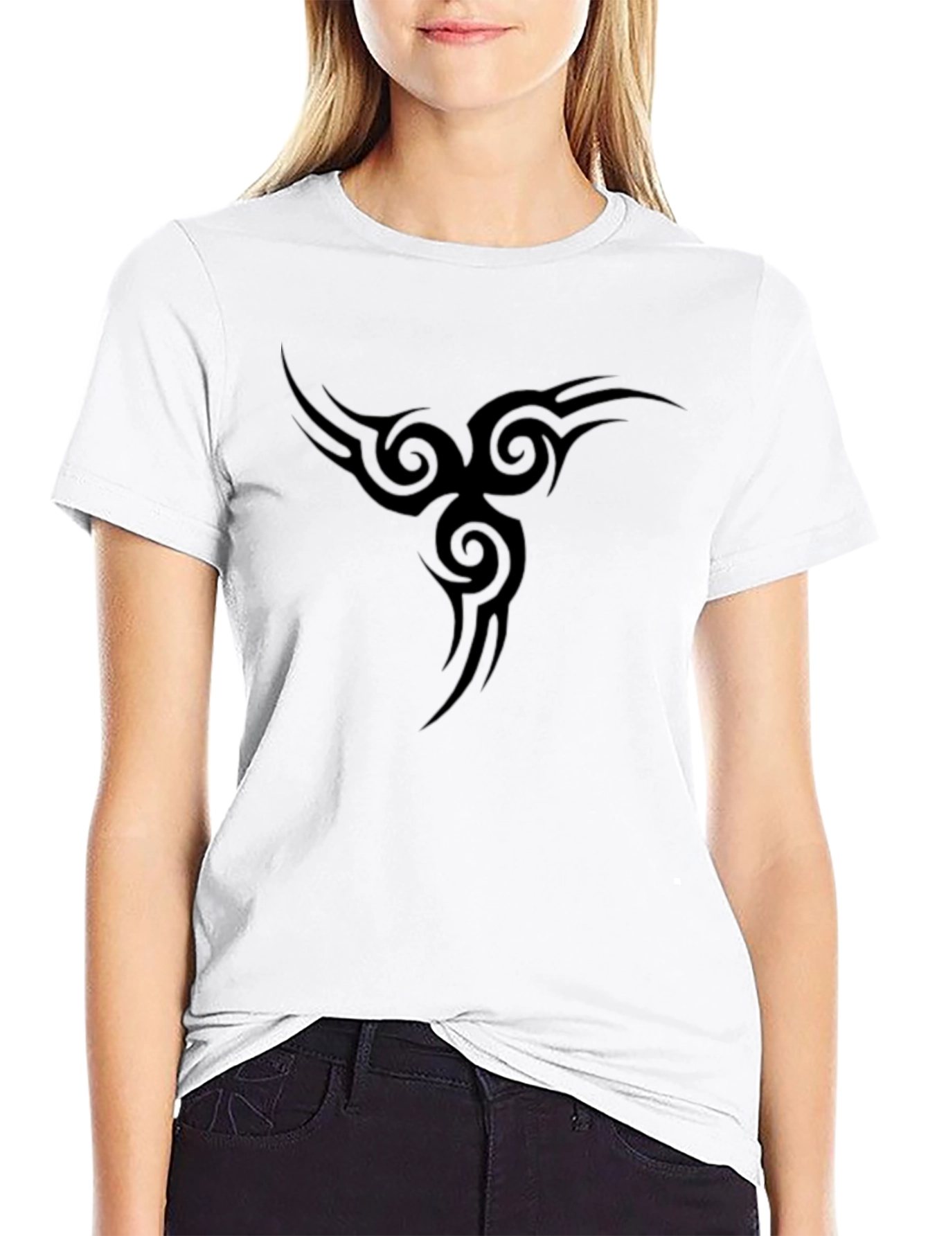 Black T-Shirt with Tribal Design