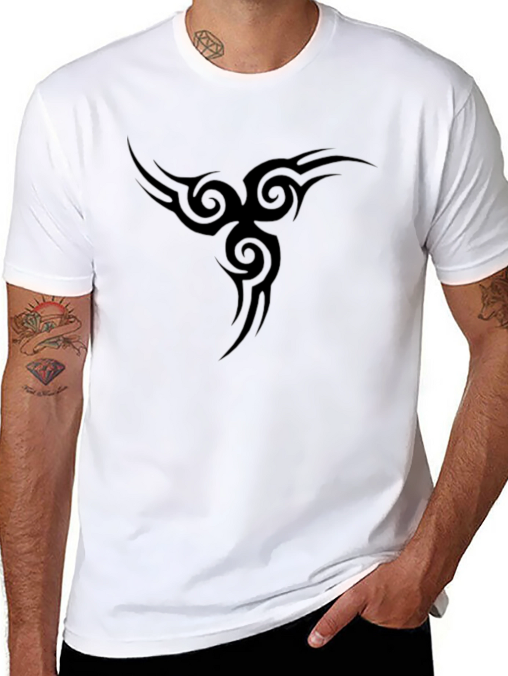 Black T-Shirt with Tribal Design