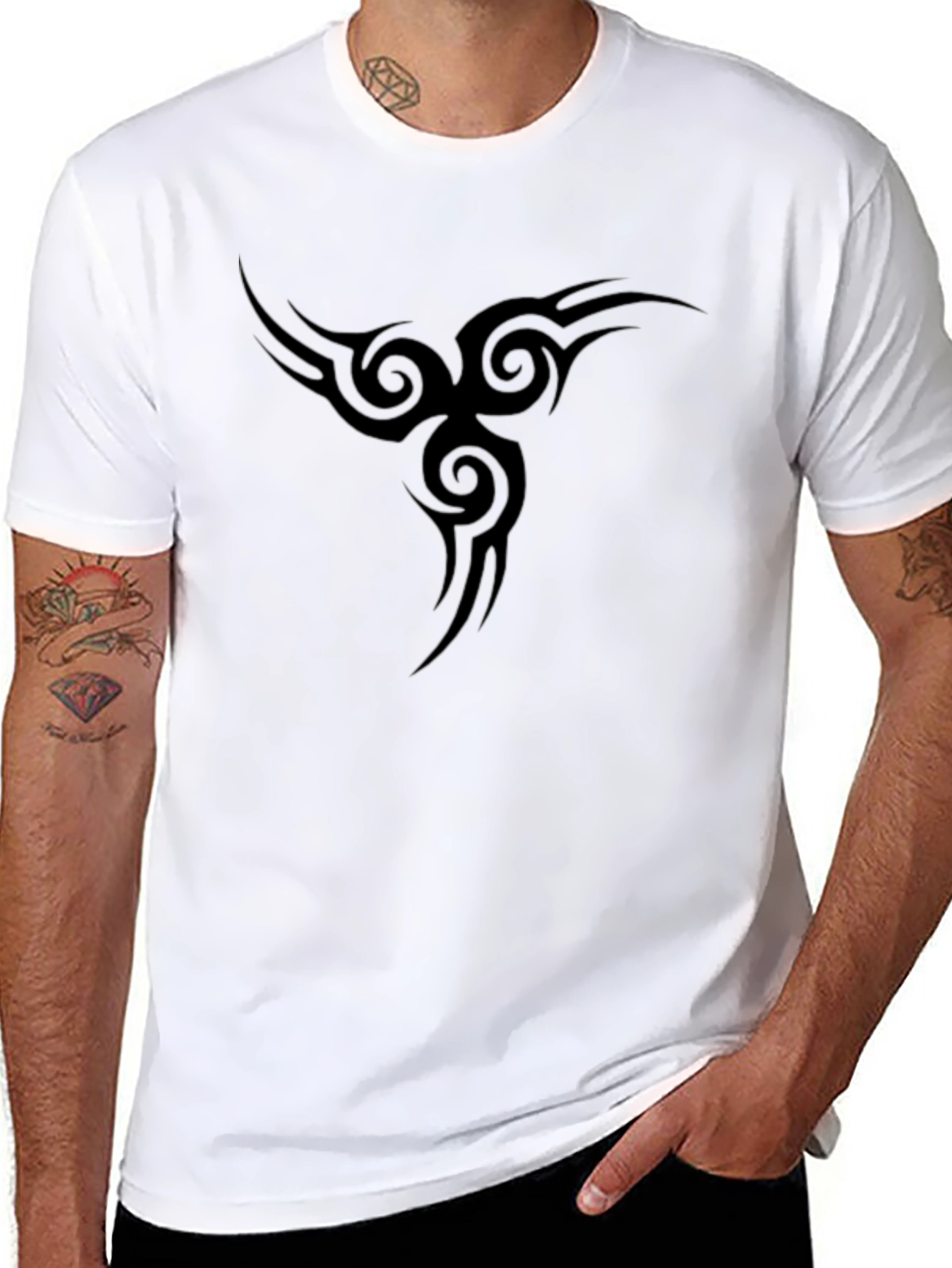 Black T-Shirt with Tribal Design