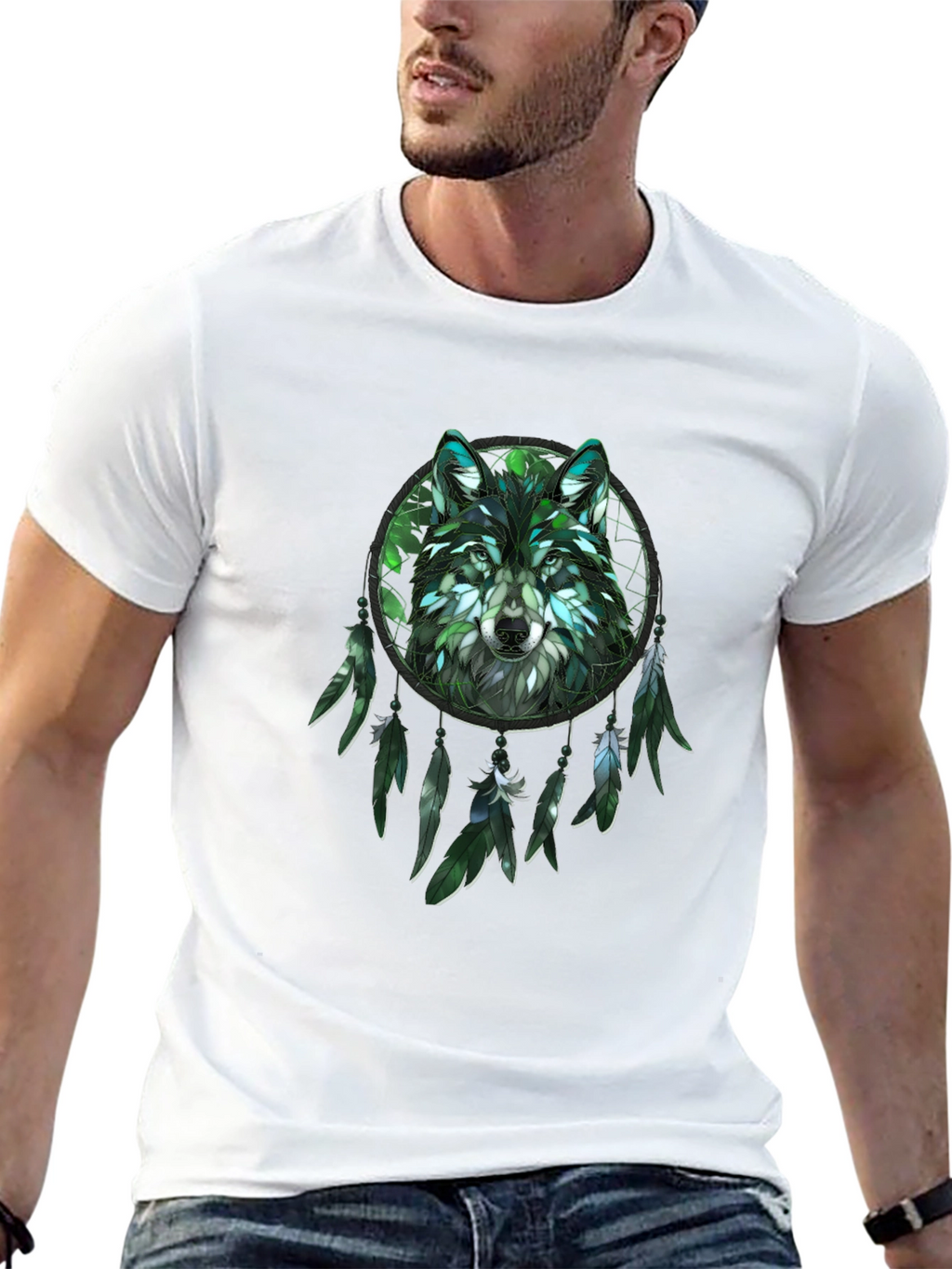 Wolf Dreamcatcher Graphic T-Shirt