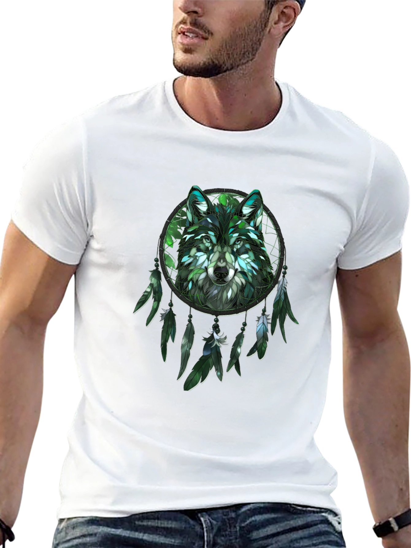 Wolf Dreamcatcher Graphic T-Shirt