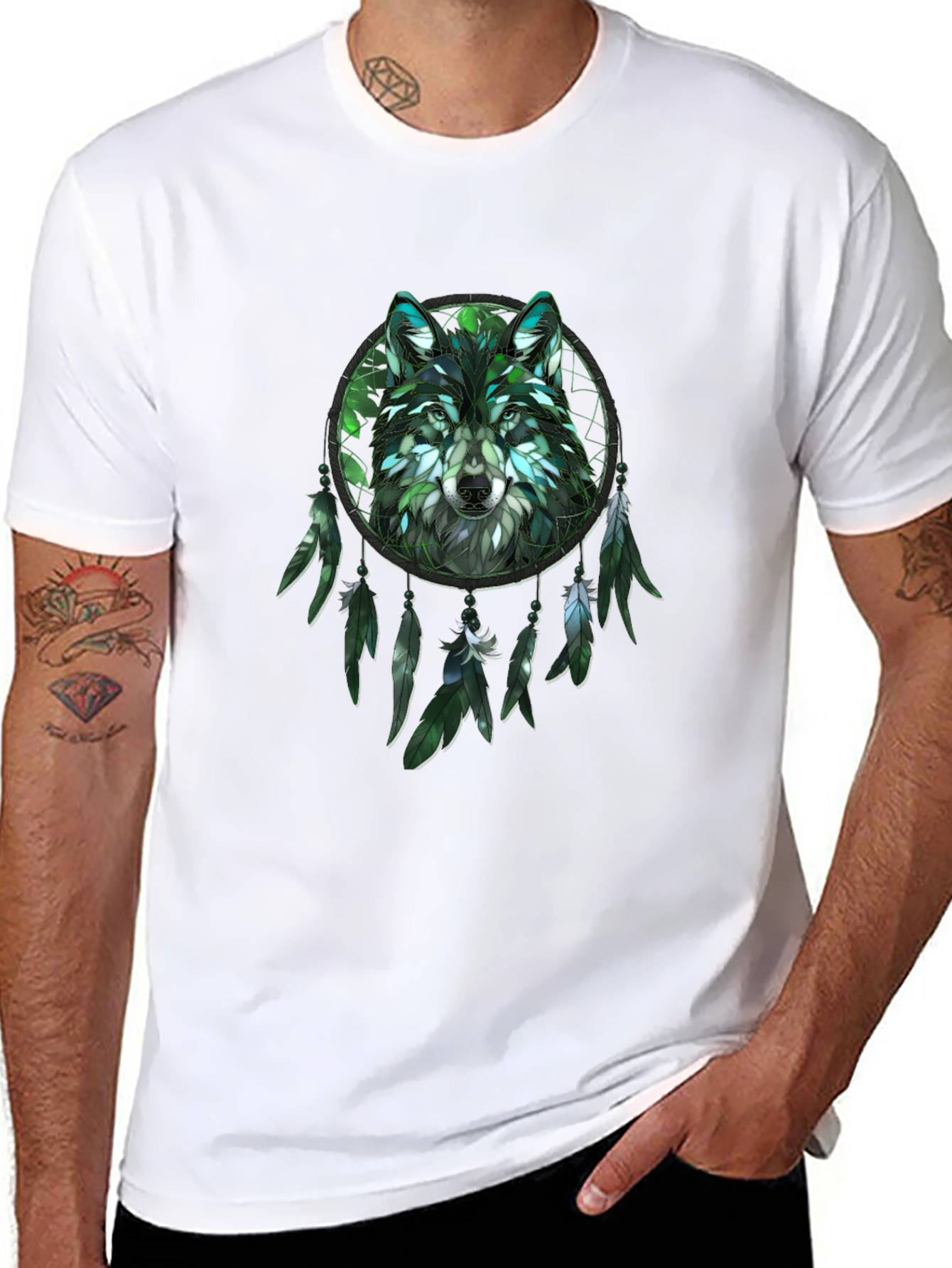 Wolf Dreamcatcher Graphic T-Shirt