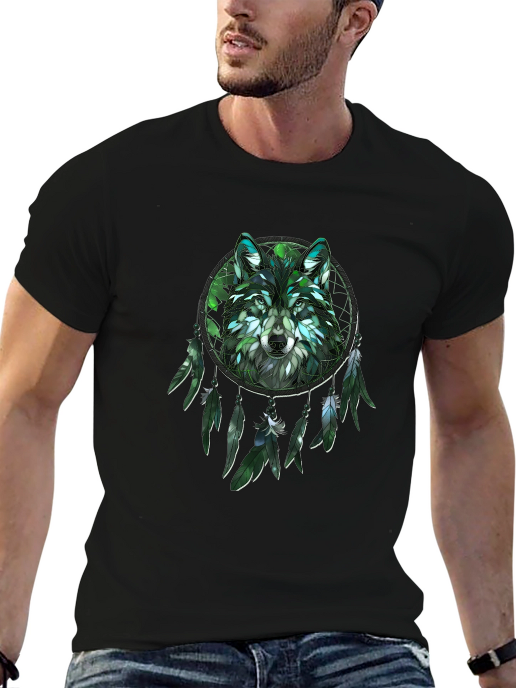 Wolf Dreamcatcher Graphic T-Shirt