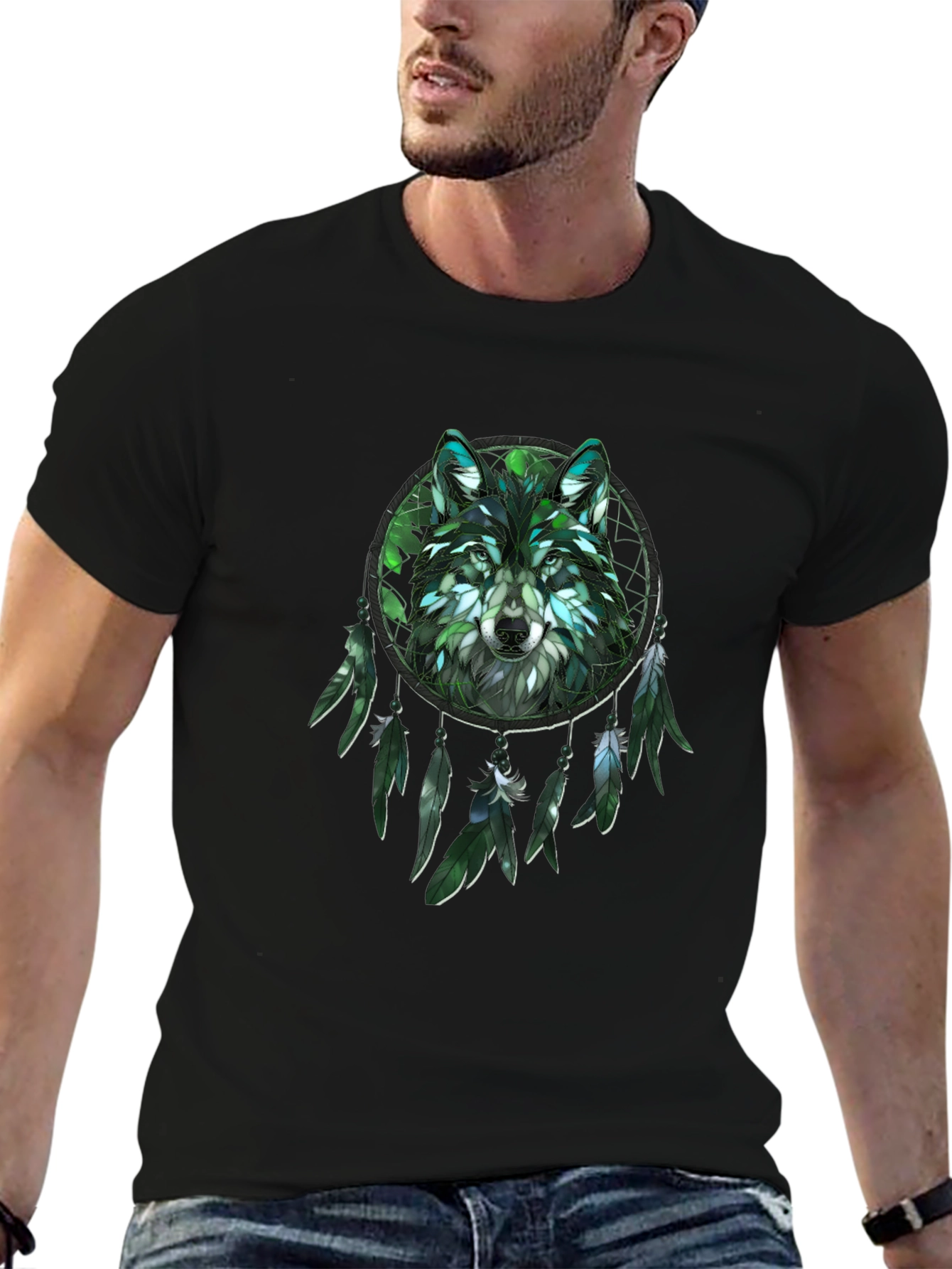 Wolf Dreamcatcher Graphic T-Shirt