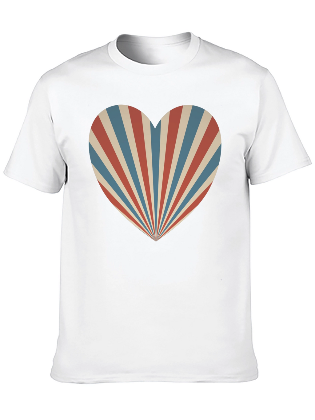 Retro Heart Ray Graphic Tee - Stylish Comfort