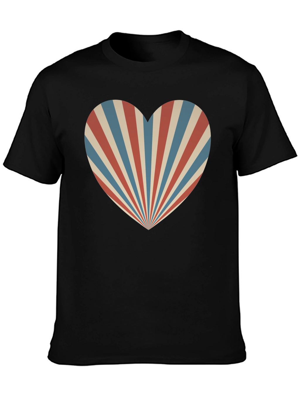 Retro Heart Ray Graphic Tee - Stylish Comfort