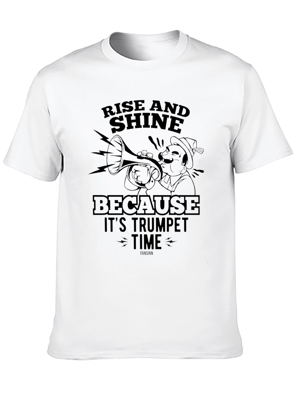 Rise and Shine Trumpet Time Black Graphic Tee